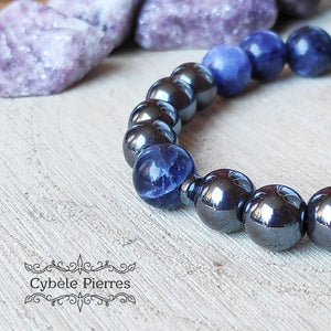 Bracelet Homme Artio- Hématite & Sodalite (8mm) -19cm [🔥Dernier exemplaire!]