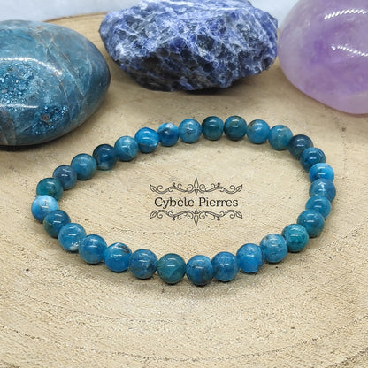 Bracelet Apatite bleue (6mm) - 18cm