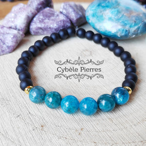 Bracelet 5ème Chakra "Laryngé" - Apatite bleue - (6 et 8mm) - 18cm