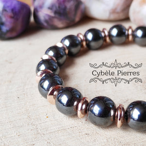 Bracelet Alcyone- Hématite (8mm) - 17cm