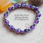 Bracelet Détente - Améthyste et Hématite teintée bleue (8mm et 6mm) - 18cm