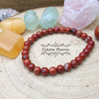 Bracelet Jaspe rouge (6mm) - 18cm