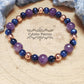 Bracelet Persévérance : Cyanite et Améthyste (6mm et 8mm) - 17cm