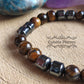 Bracelet Hypérion- Hématite & Oeil de Tigre (8mm) - 19cm