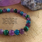 Bracelet Féerie : Améthyste, Malachite et Apatite bleue (6mm) - 17cm