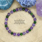 Bracelet Gouvernail - Diopside et Améthyste (6mm) - 17cm