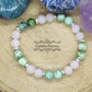 Bracelet Attis- Variscite et Quartz Rose (8mm) - 18cm
