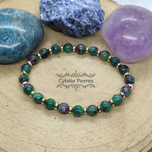 Bracelet Anyolite (Rubis-Zoïsite) (6mm) - 17.5cm