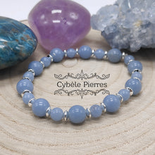Charger l&#39;image dans la galerie, Bracelet Bonheur Angélite (6 et 8mm) - 17cm
