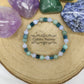 Bracelet Océan:  Apatite, Amazonite et Calcédoine bleue (6mm) - 17cm