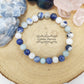 Bracelet Maritime - Cristal de roche craquelé, Aigue-marine et Sodalite (8mm) - 18cm