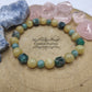Bracelet Cancùn - Héliodore, Jade vert de Chine et Emeraude (6 et 8mm) - 17.5cm