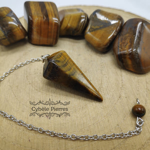Pendule Divinatoire Œil de Tigre | Intuition, Courage et Protection