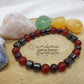 Bracelet Vitalité - Hématite, Grenat & Cornaline (8mm) - 19cm
