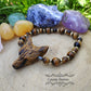 Bracelet "Loup" - Oeil de Tigre (8mm et 6mm) - 18cm