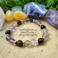 Bracelet On relativise - Oeil de taureau et Amétrine (8mm) -17cm