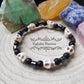 Bracelet Métal - Howlite et Onyx mat (6mm) - 18cm
