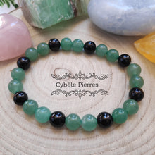 Charger l&#39;image dans la galerie, Bracelet Tristesse - Aventurine verte et Spinelle - (8mm) - 19cm