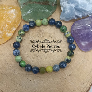 Bracelet Homme - Loyauté : Sodalite et Opale Verte (8mm)- 19cm