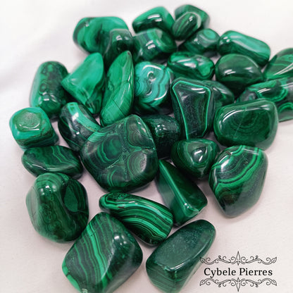 Malachite du Congo - Pierre roulée verte (qualité naturelle)