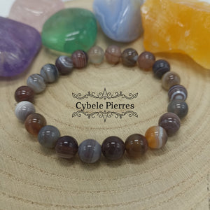 Bracelet Agate Rubanée (8mm) - 17cm
