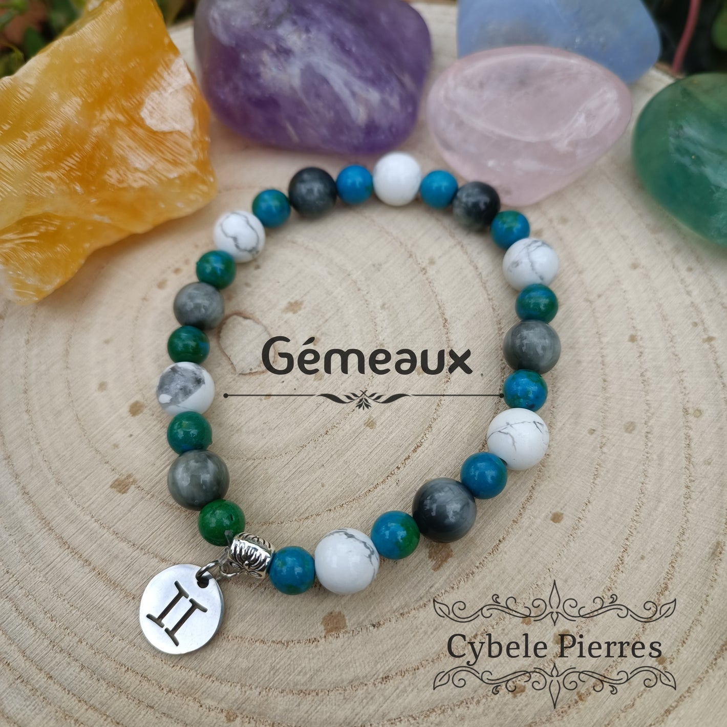 F bis - Bracelet Astrologie - 3 - Gémeaux - 18cm