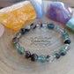 Bracelet "Libéré des peurs"- Fluorite Verte et Quartz Lodolite (8mm) -17cm