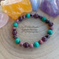 Bracelet Changement et Réconfort - Malachite,  Lépidolite et Rhodonite (6 et 8mm) - 17cm