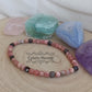 Réservé - Bracelet Equilibre et courage - Rhodochrosite et Obsidienne argentée (Perles carrées facettées de 4mm) - 18cm