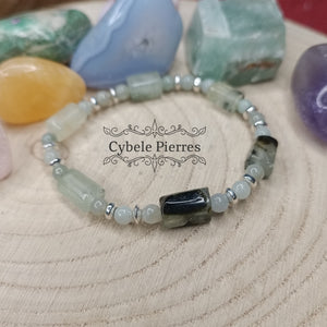 Bracelet Attirance - Jade Vert de Chine  (4 et 10mm) - 17cm