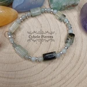 Bracelet Attirance - Jade Vert de Chine  (4 et 10mm) - 17cm