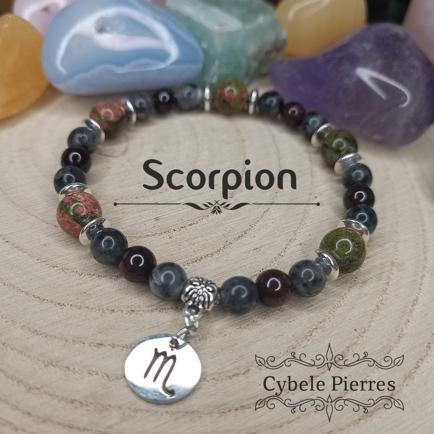 P - Bracelet Astrologie - 2 - Scorpion - 18cm