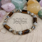 Bracelet Majesté- Jaspe Dalmatien et Oeil de tigre (10mm et 6mm) - 17cm