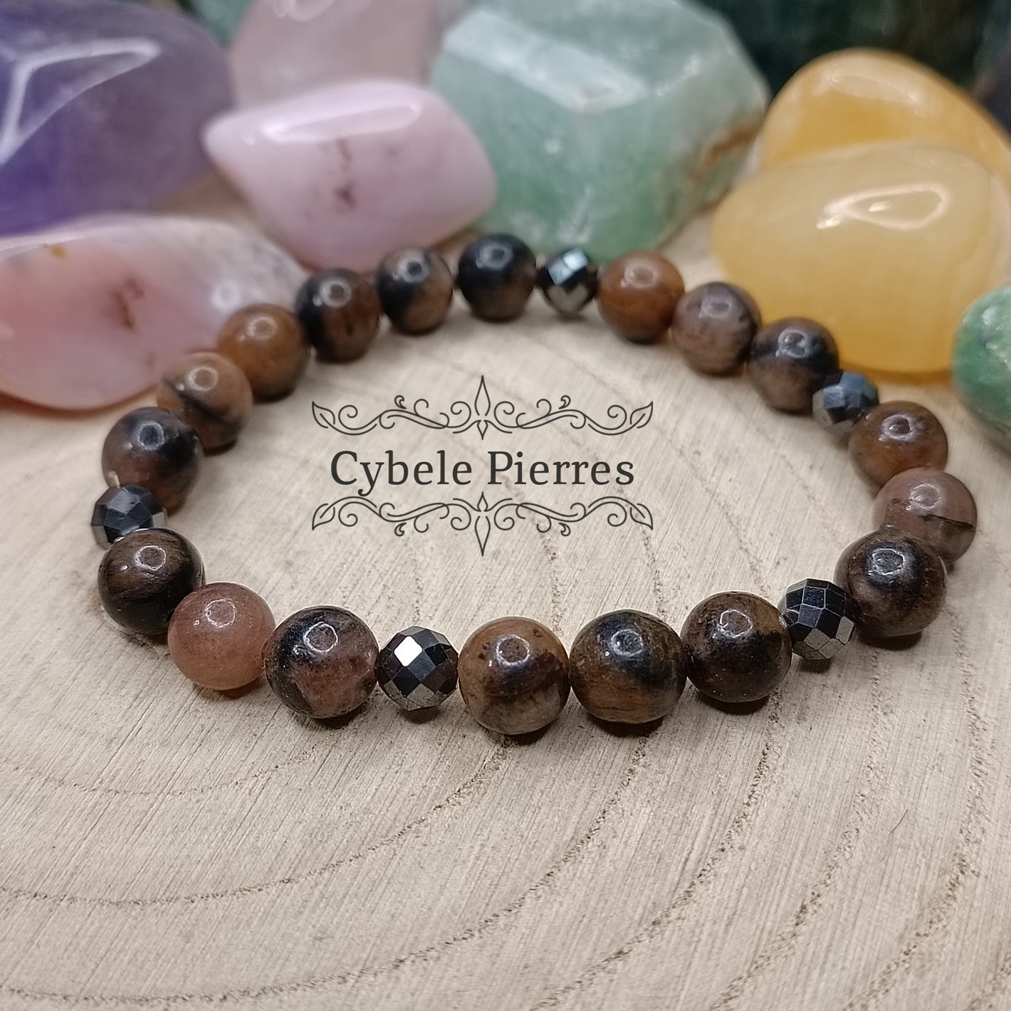 Bracelet Chiastolite (8mm) - 18cm