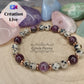 Bracelet Primula- Jaspe Dalmatien et Rubellite (8mm et 6mm) - 17cm