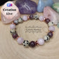 Bracelet Papesse- Jaspe Dalmatien, Rubellite et Kunzite (8mm et 7mm) - 17cm