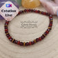 Bracelet Volcano- Oeil de Tigre, Cornaline et Grenat (2 et 4mm) - 18cm