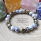 Bracelet On avance ! Jaspe Dalmatien et Howlite  (8mm) -17cm