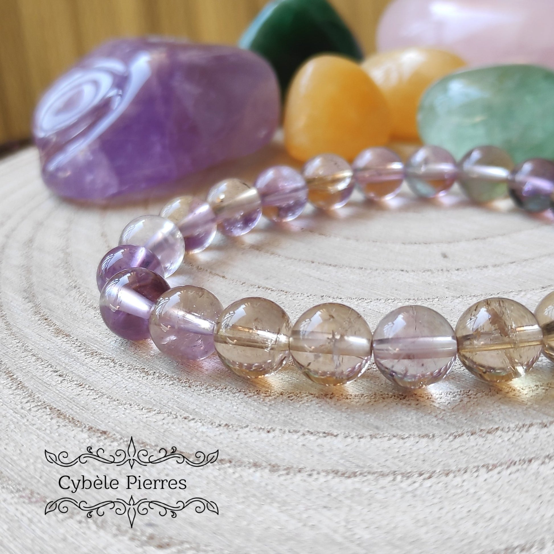 Bracelet Amétrine (8mm) - 17cm - Cybele Pierres