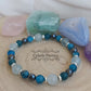 Bracelet Atlantique : Apatite et Aigue - marine (6 et 8mm) - 18cm - Cybele Pierres