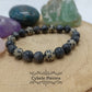 Bracelet Atoum - Jaspe Dalmatien et Larvikite (8mm) - 18cm - Cybele Pierres