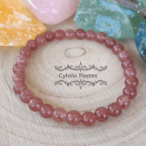 Bracelet Aventurine rouge (fraise) - (6mm) - 18cm - Cybele Pierres
