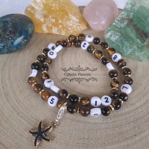 Bracelet d'Allaitement - Oeil de tigre (6mm) - 18cm (Deux tours) - Cybele Pierres