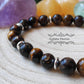Bracelet Déblocage et Détermination : Biotite et Œil de tigre (8mm) - 18cm - Cybele Pierres