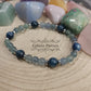 Bracelet Eclaircie : Cyanite et Fluorine bleue (6mm et 8mm) - 19cm - Cybele Pierres