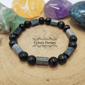 Bracelet Eloquence - Astrophyllite et Oeil de Faucon ( 8 et 10mm) - 19cm - Cybele Pierres