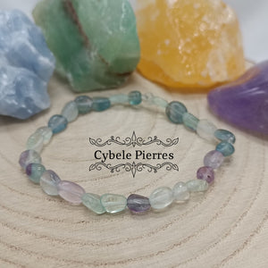 Bracelet Fluorite Irrégulière (6mm) - 18cm - Cybele Pierres