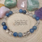 Bracelet Homme Epicurien - Cristal de roche et Aventurine bleue (8mm) - 20cm - Cybele Pierres
