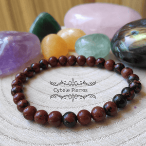 Bracelet Obsidienne Acajou (6mm) - 18cm - Cybele Pierres