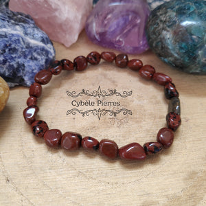 Bracelet Obsidienne Acajou ( 8mm Irrégulière) - 18cm - Cybele Pierres